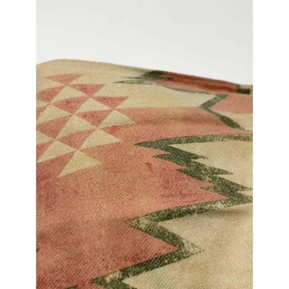 Vintage RALPH LAUREN WHITE SANDS Southwestern Green Pink FULL Bedskirt 15.5”